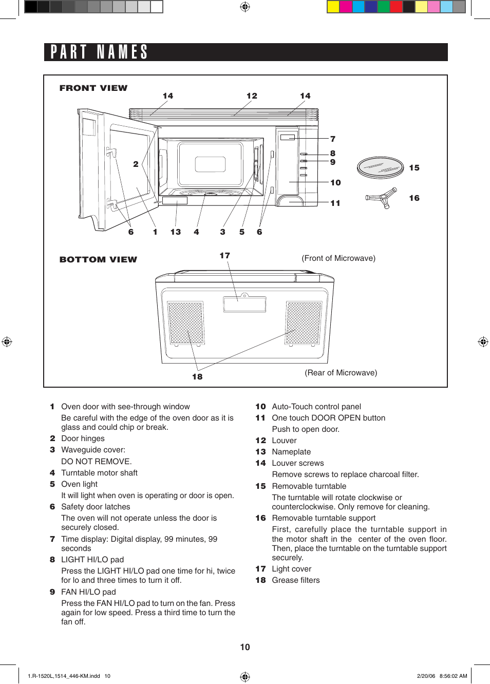 Sharp R-1520L User Manual | Page 10 / 32