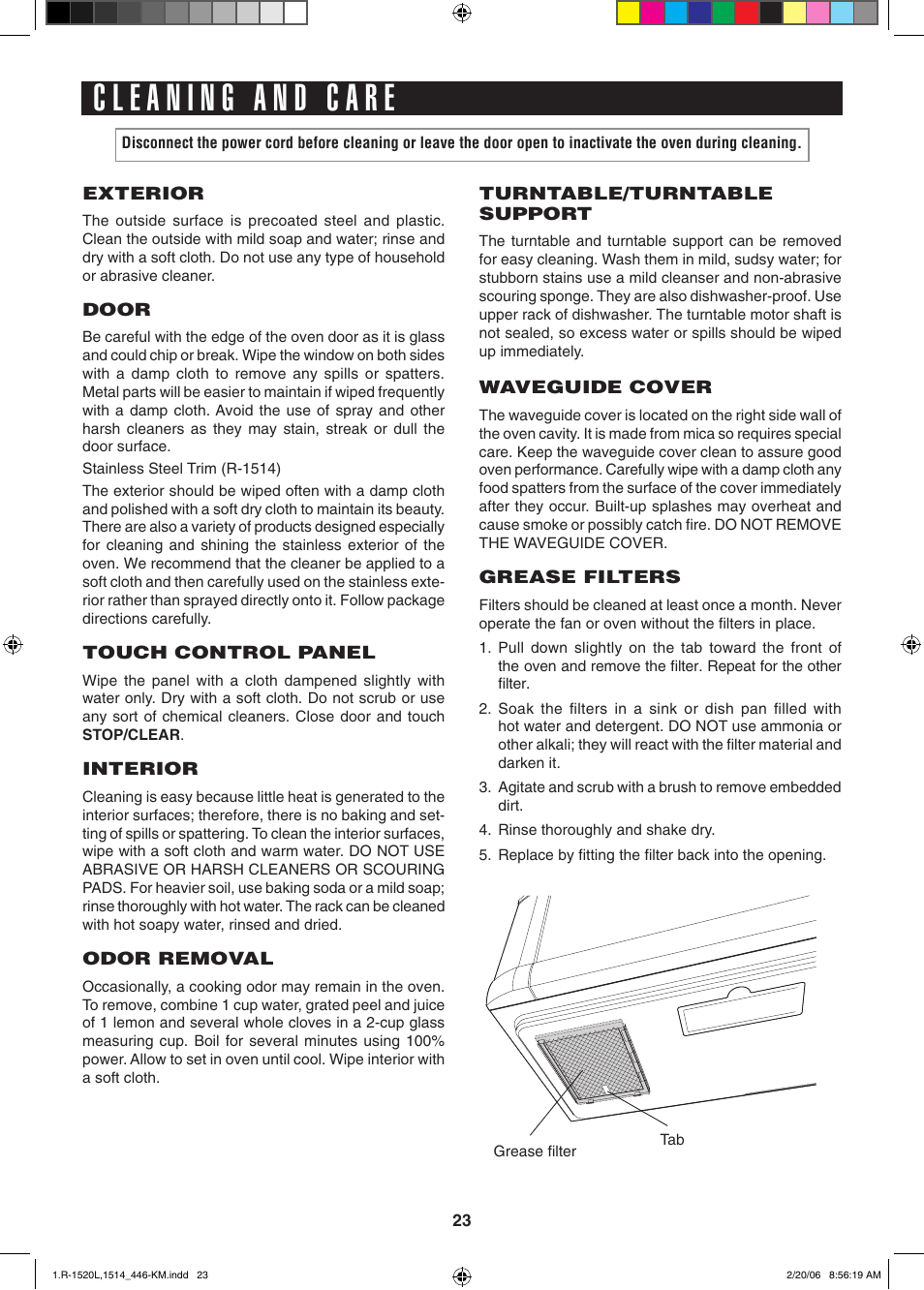 Sharp R-1520L User Manual | Page 23 / 32