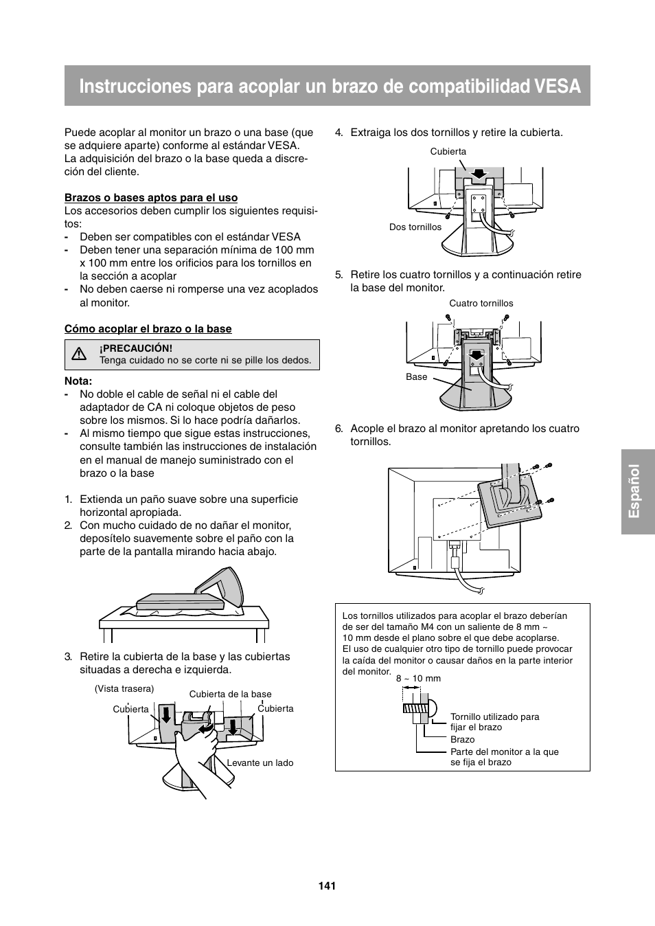 Español | Sharp LL-T1811W User Manual | Page 141 / 144