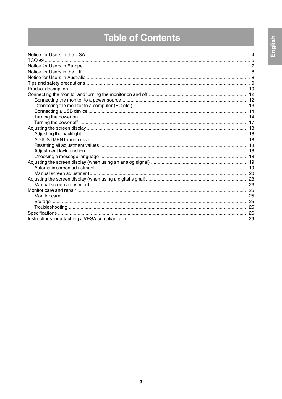 Sharp LL-T1811W User Manual | Page 3 / 144