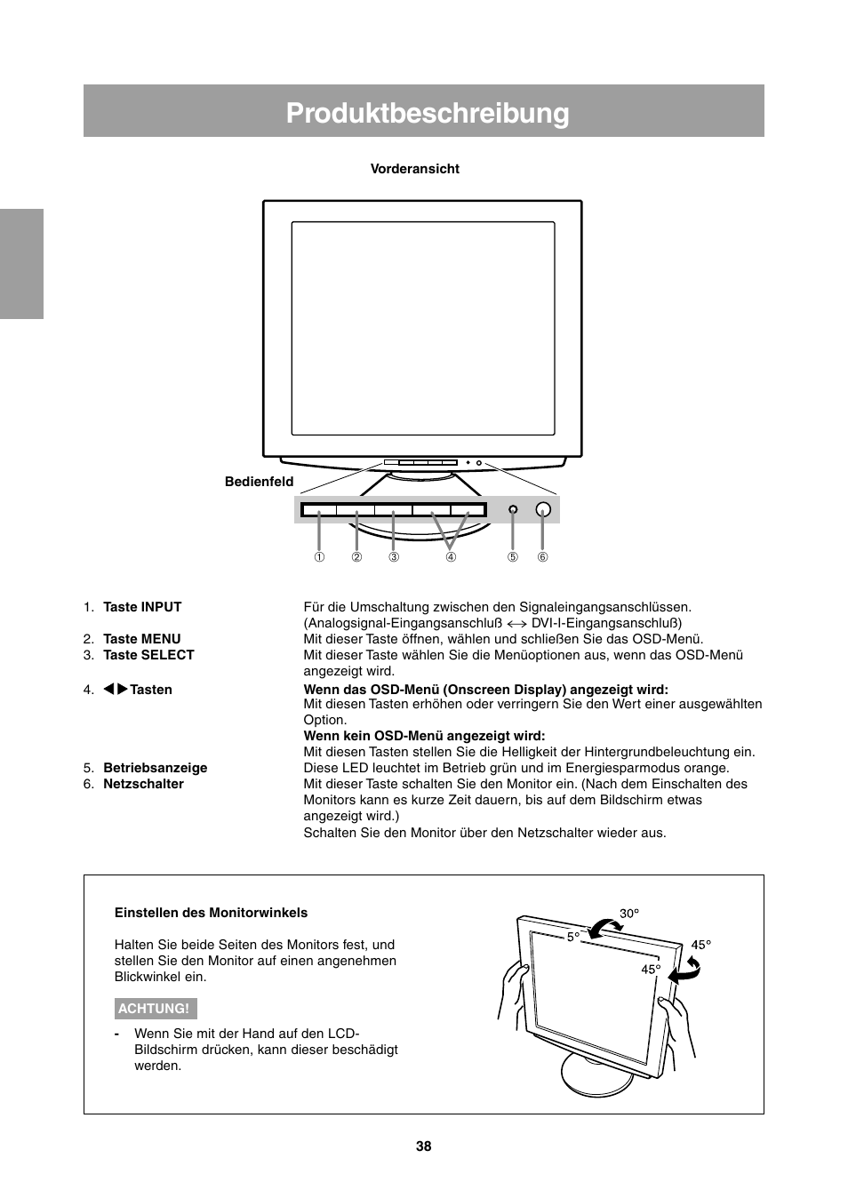 Produktbeschreibung | Sharp LL-T1811W User Manual | Page 38 / 144