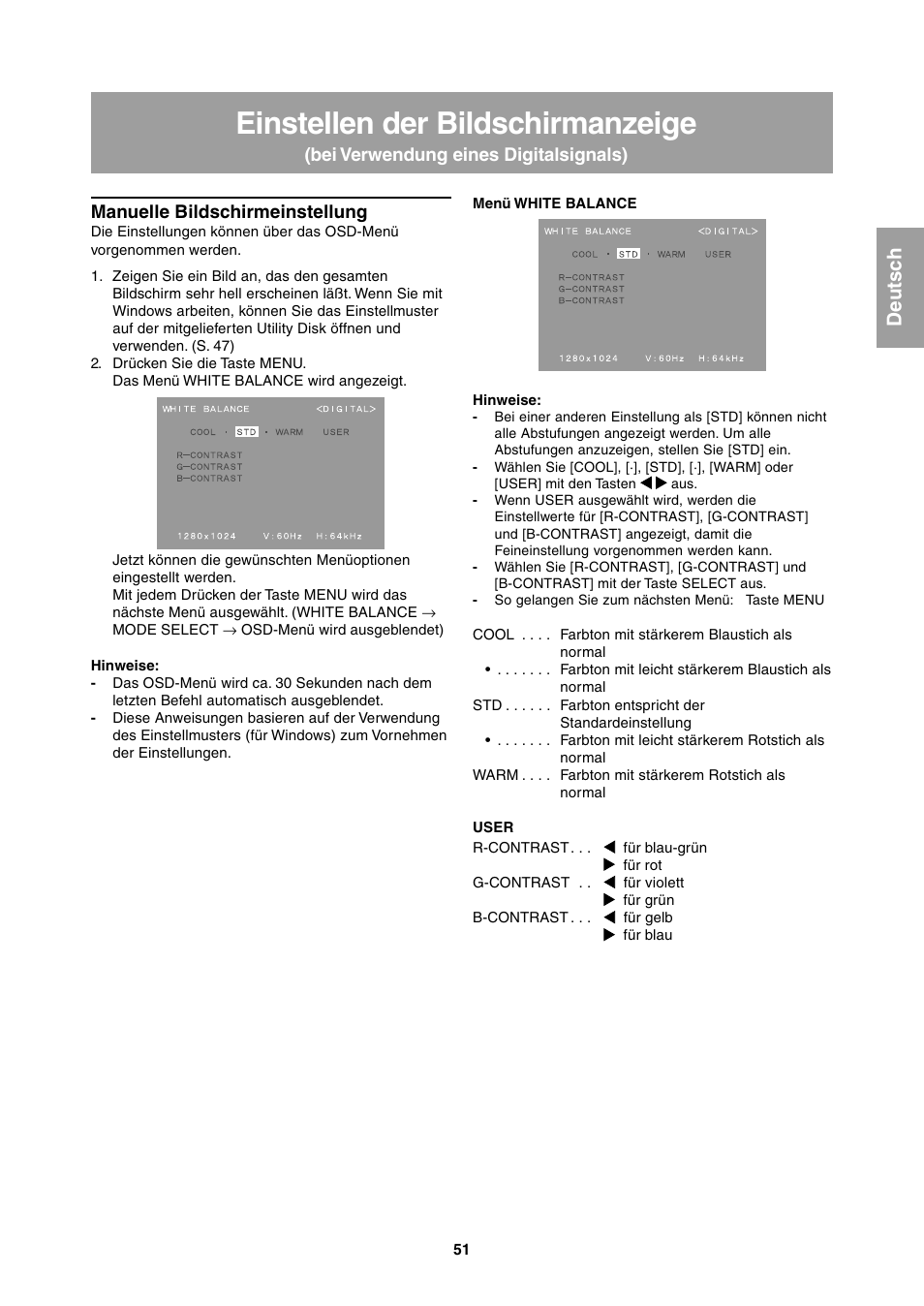 Einstellen der bildschirmanzeige | Sharp LL-T1811W User Manual | Page 51 / 144