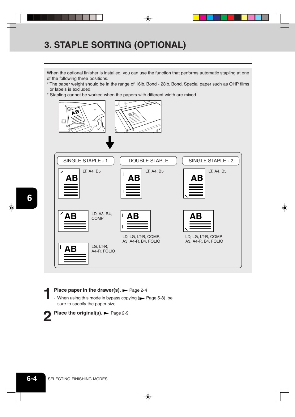Staple sorting (optional) | Sharp AR-651 User Manual | Page 124 / 178