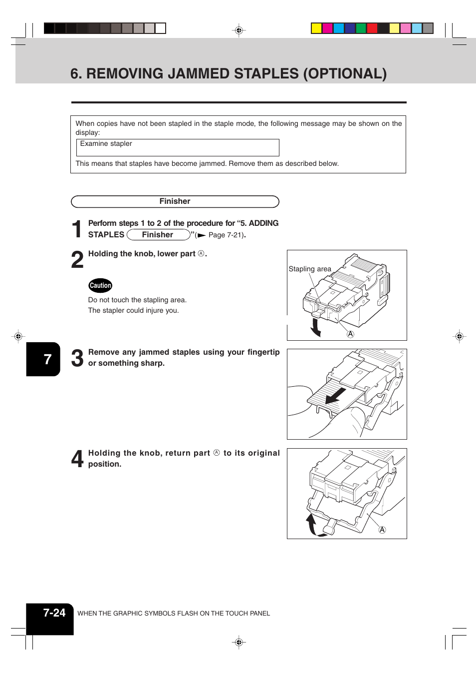 Removing jammed staples (optional) | Sharp AR-651 User Manual | Page 158 / 178