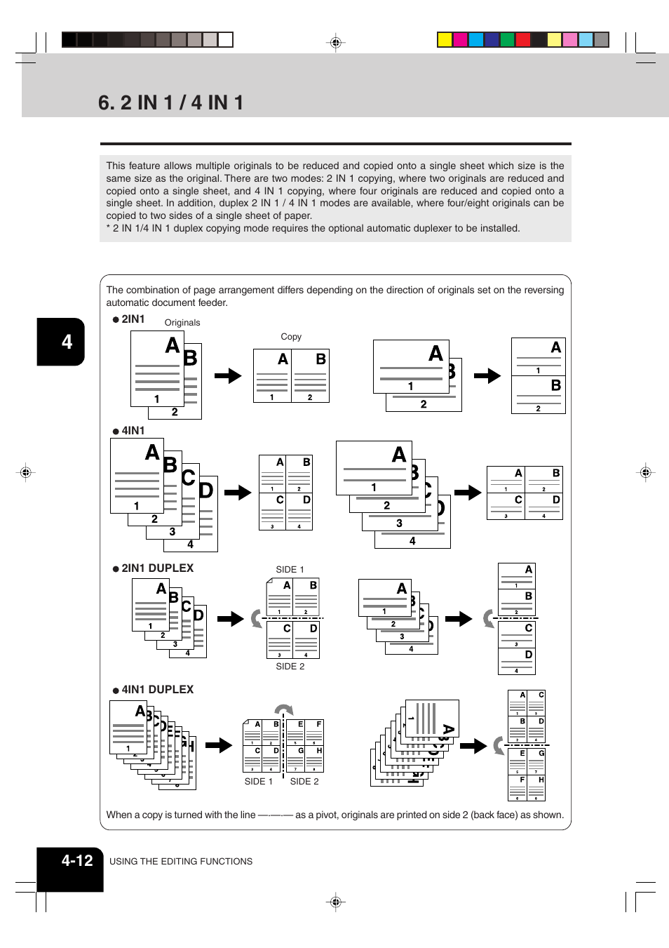 2 in 1 / 4 in 1 | Sharp AR-651 User Manual | Page 68 / 178