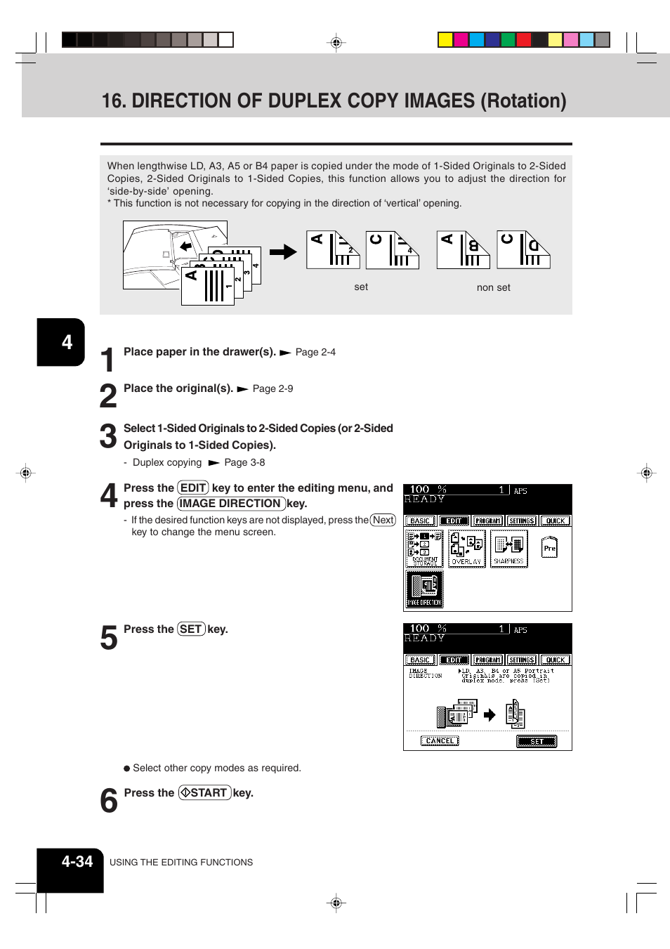 Direction of duplex copy images (rotation) | Sharp AR-651 User Manual | Page 90 / 178