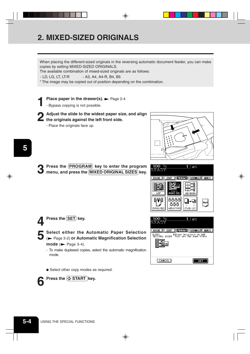 Mixed-sized originals | Sharp AR-651 User Manual | Page 94 / 178