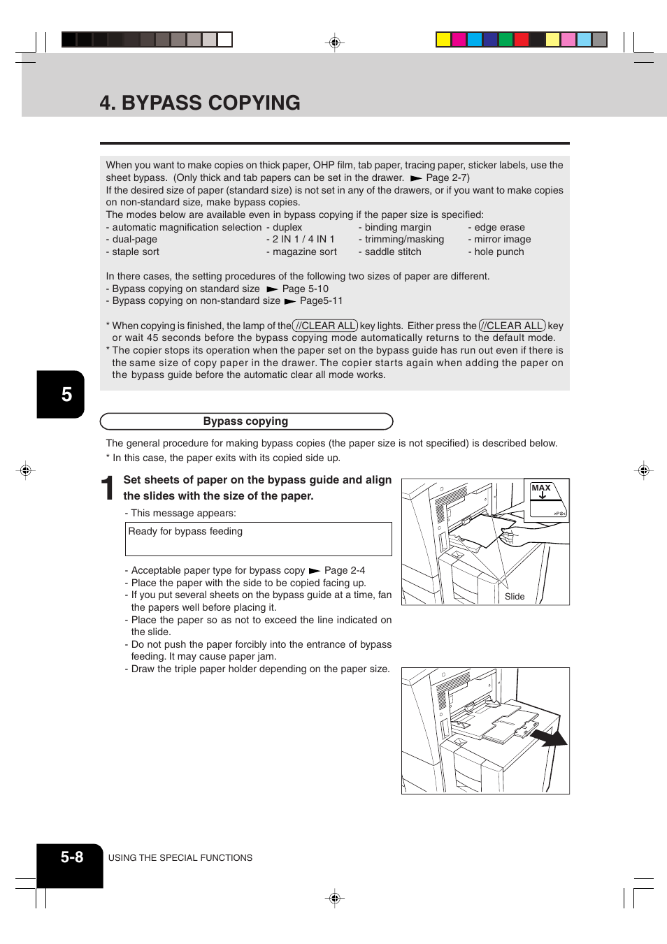 Bypass copying | Sharp AR-651 User Manual | Page 98 / 178