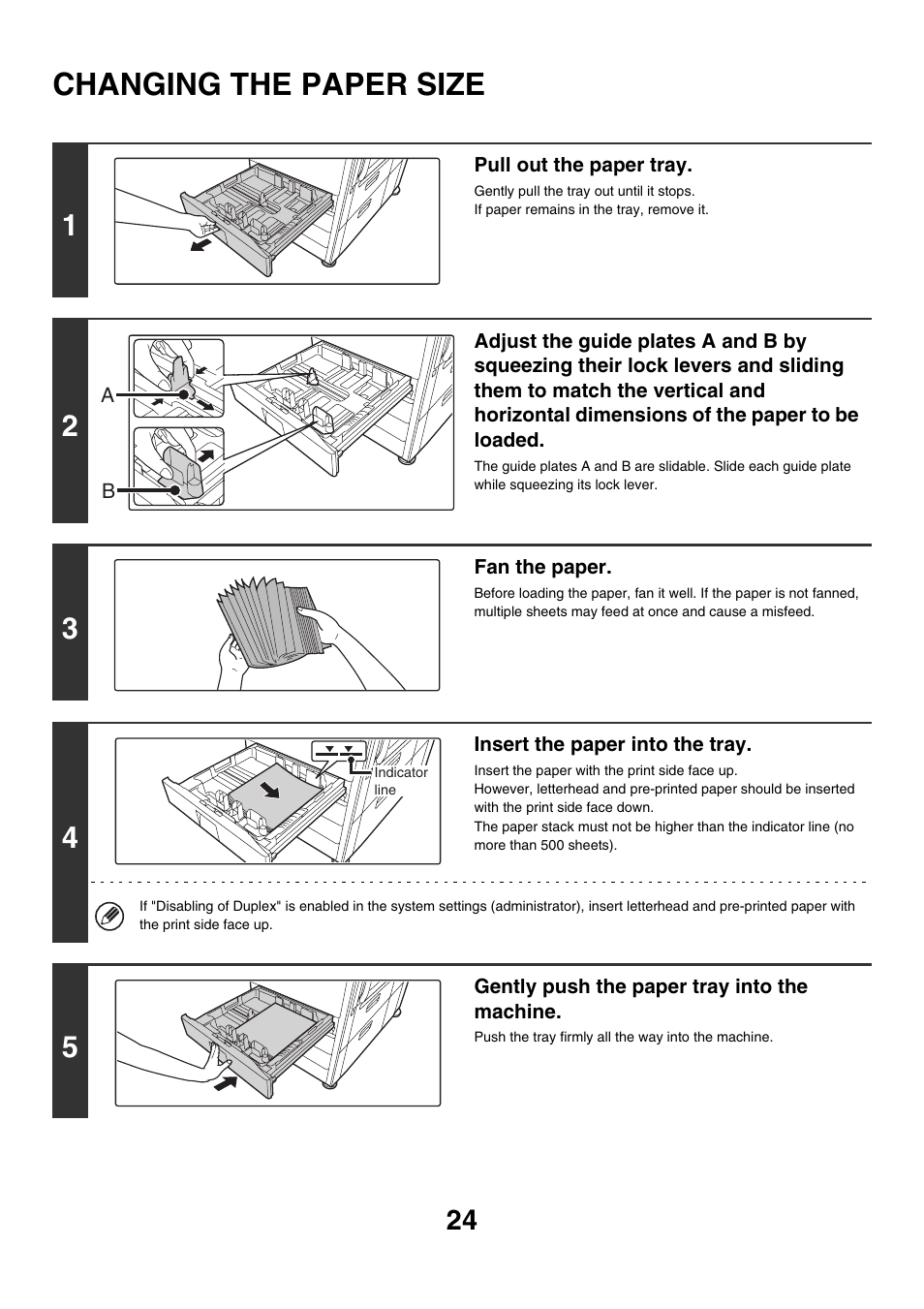 Changing the paper size | Sharp MX-2700N User Manual | Page 25 / 67