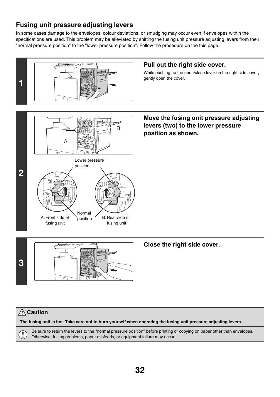Fusing unit pressure adjusting levers | Sharp MX-2700N User Manual | Page 33 / 67