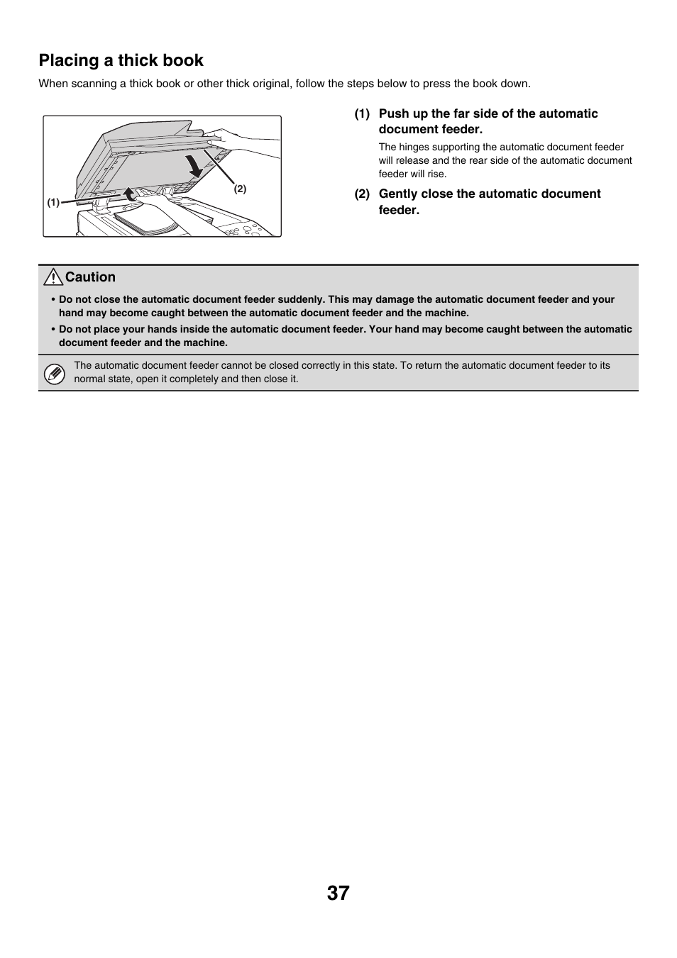 Placing a thick book | Sharp MX-2700N User Manual | Page 38 / 67