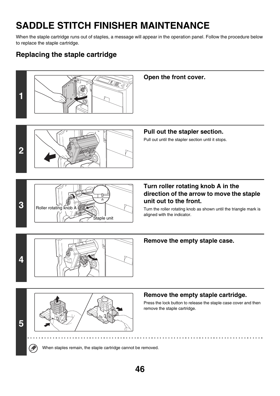 Saddle stitch finisher maintenance | Sharp MX-2700N User Manual | Page 47 / 67