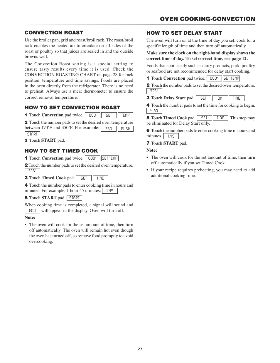 Oven cooking-convection | Sharp KB-3411J User Manual | Page 27 / 40