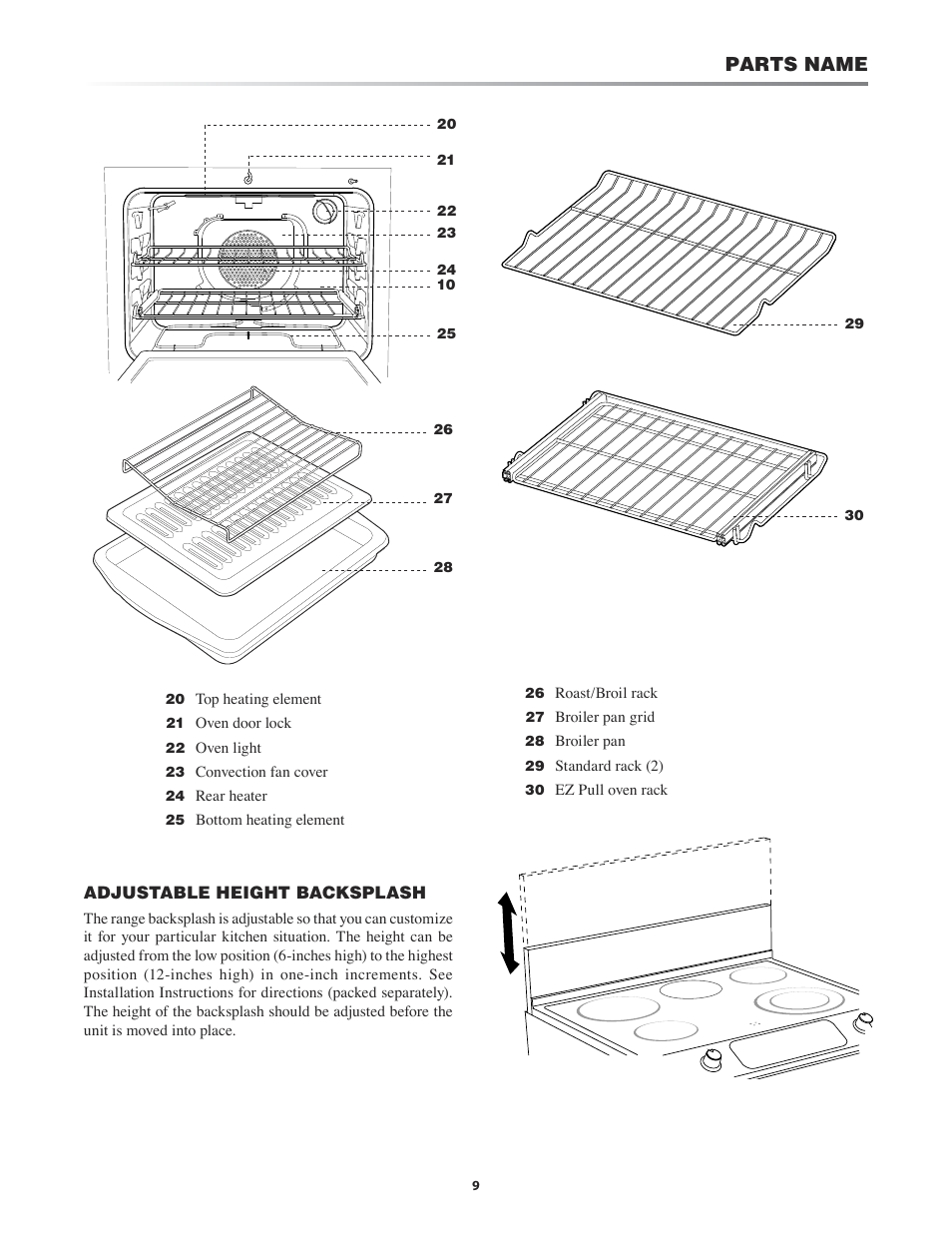 Parts name | Sharp KB-3411J User Manual | Page 9 / 40