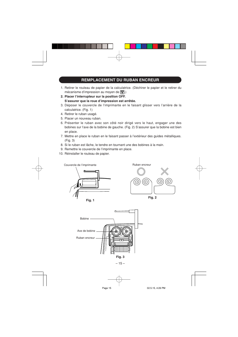 Remplacement du ruban encreur | Sharp CS-4194H User Manual | Page 17 / 44