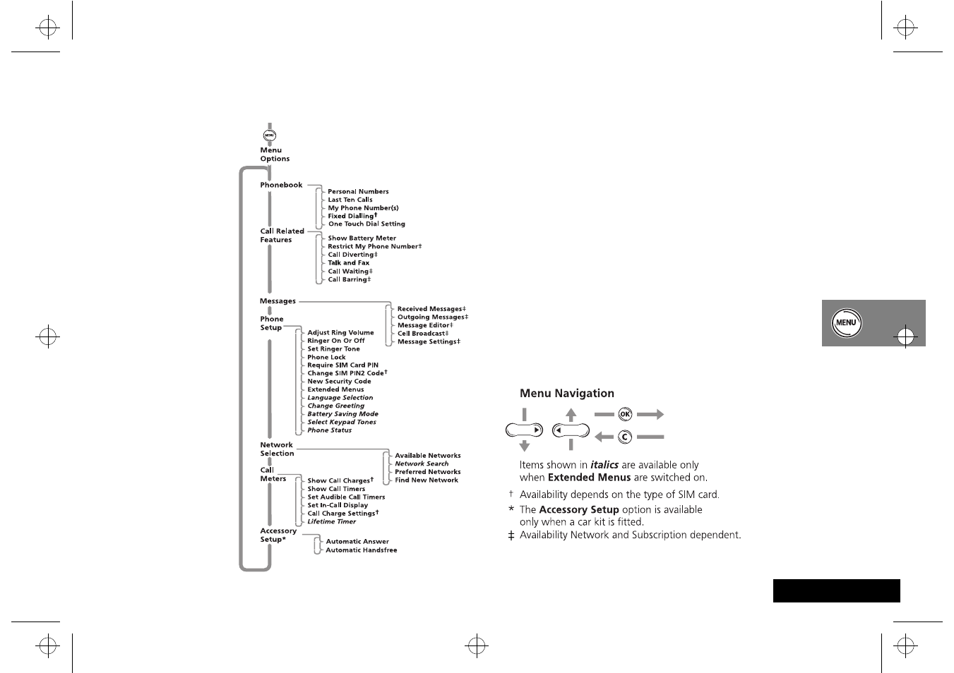 Using the options menu | Motorola CD 160 User Manual | Page 29 / 56