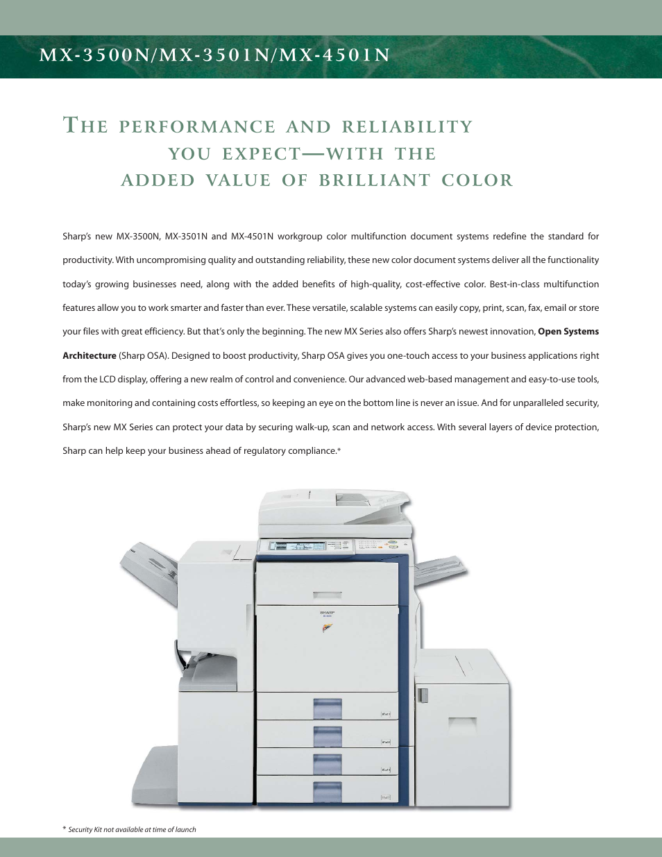 Sharp MX-3501N User Manual | Page 2 / 8