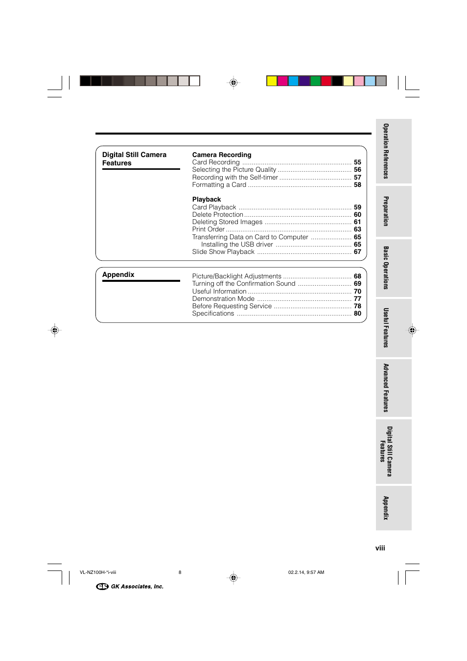 Sharp VL-NZ100S User Manual | Page 11 / 91