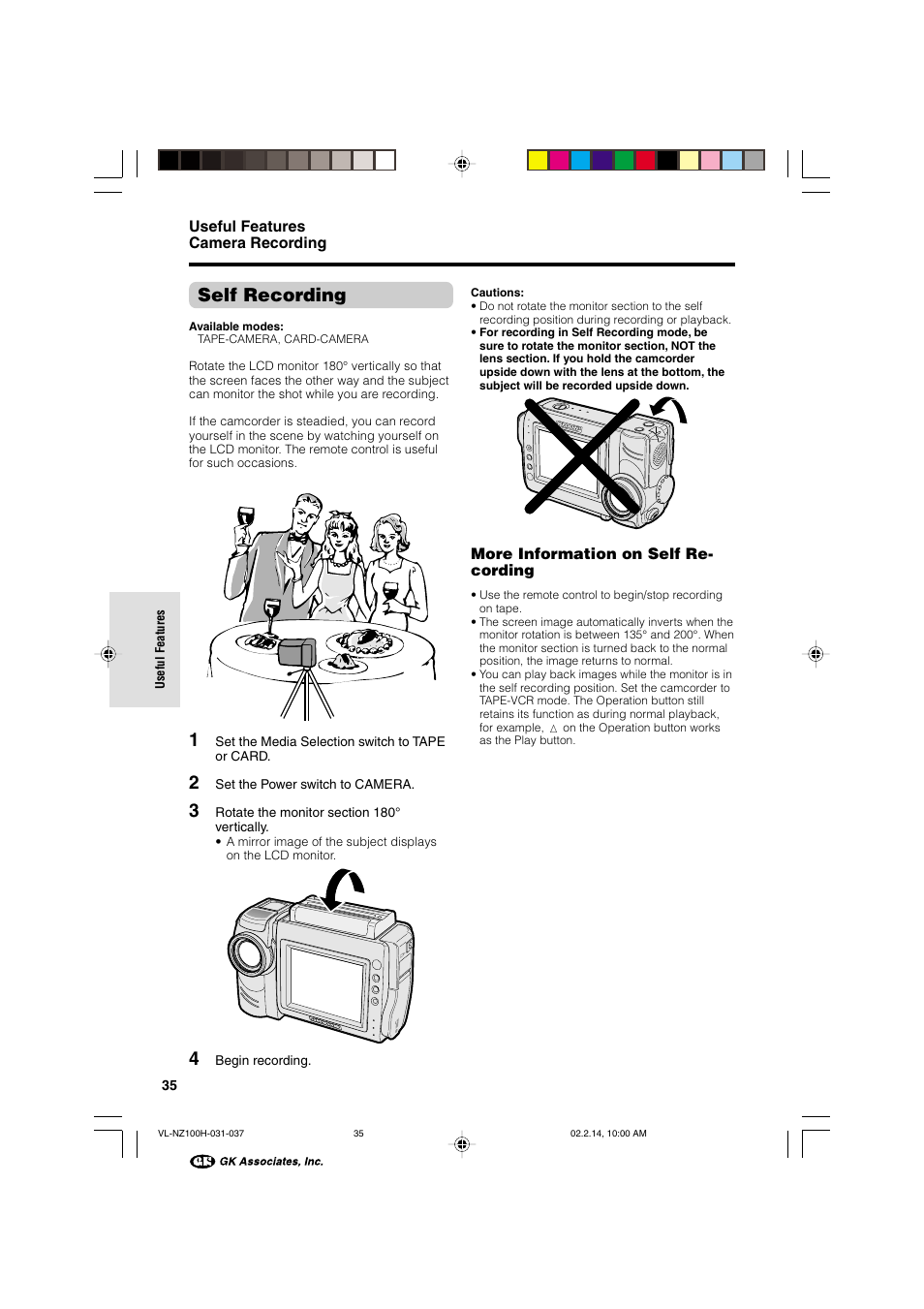 Self recording | Sharp VL-NZ100S User Manual | Page 46 / 91