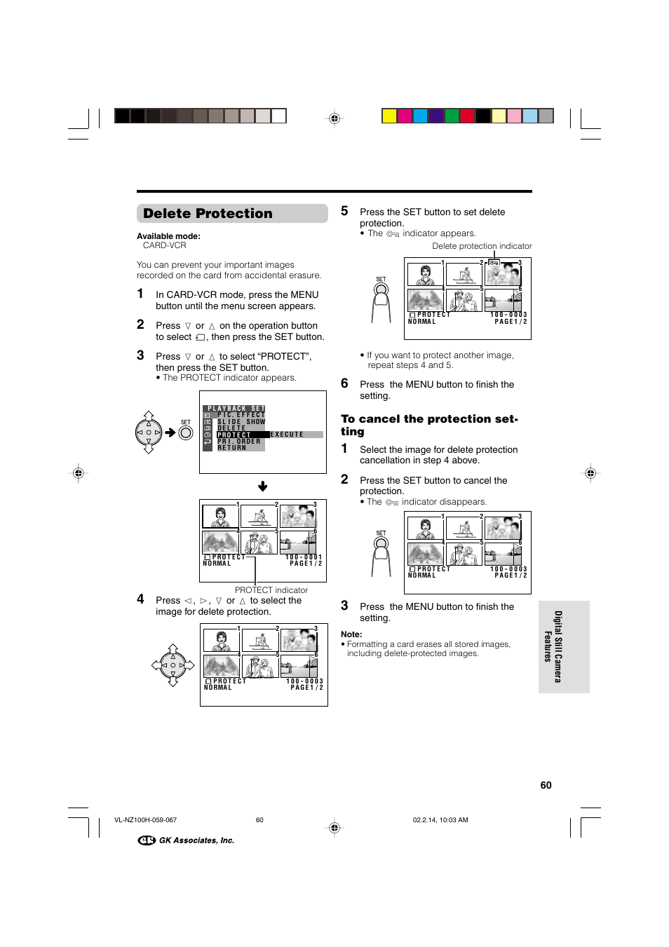 Delete protection | Sharp VL-NZ100S User Manual | Page 71 / 91