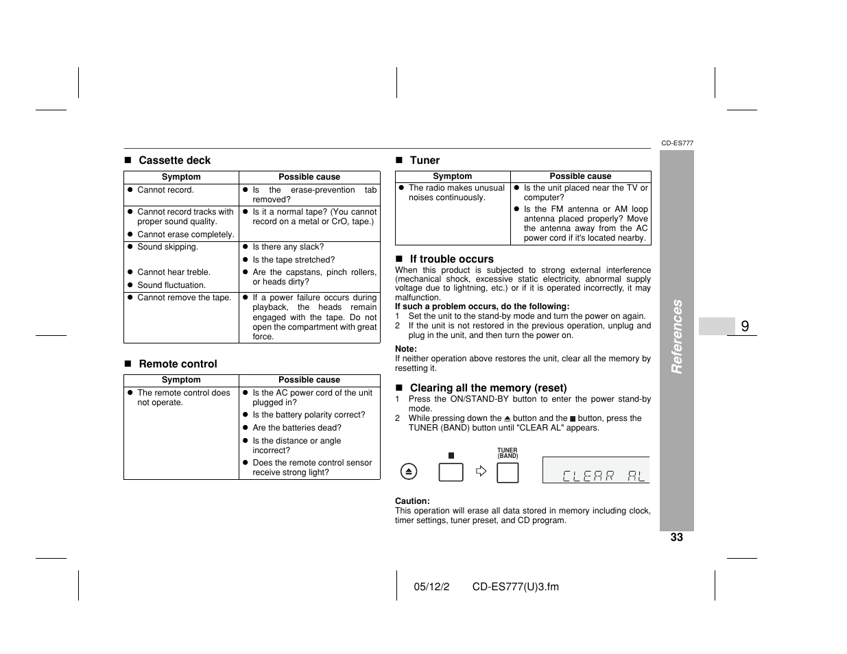 References | Sharp CD-ES777 User Manual | Page 33 / 36