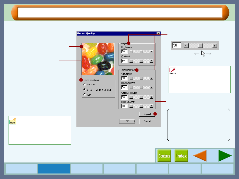 Output quality" settings | Sharp AJ-2000 User Manual | Page 17 / 62