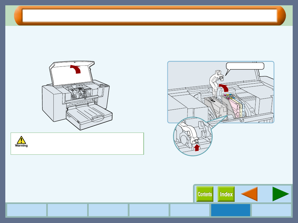 Changing the print head, Changing, The print head | Changing the print head (part 1) | Sharp AJ-2000 User Manual | Page 42 / 62