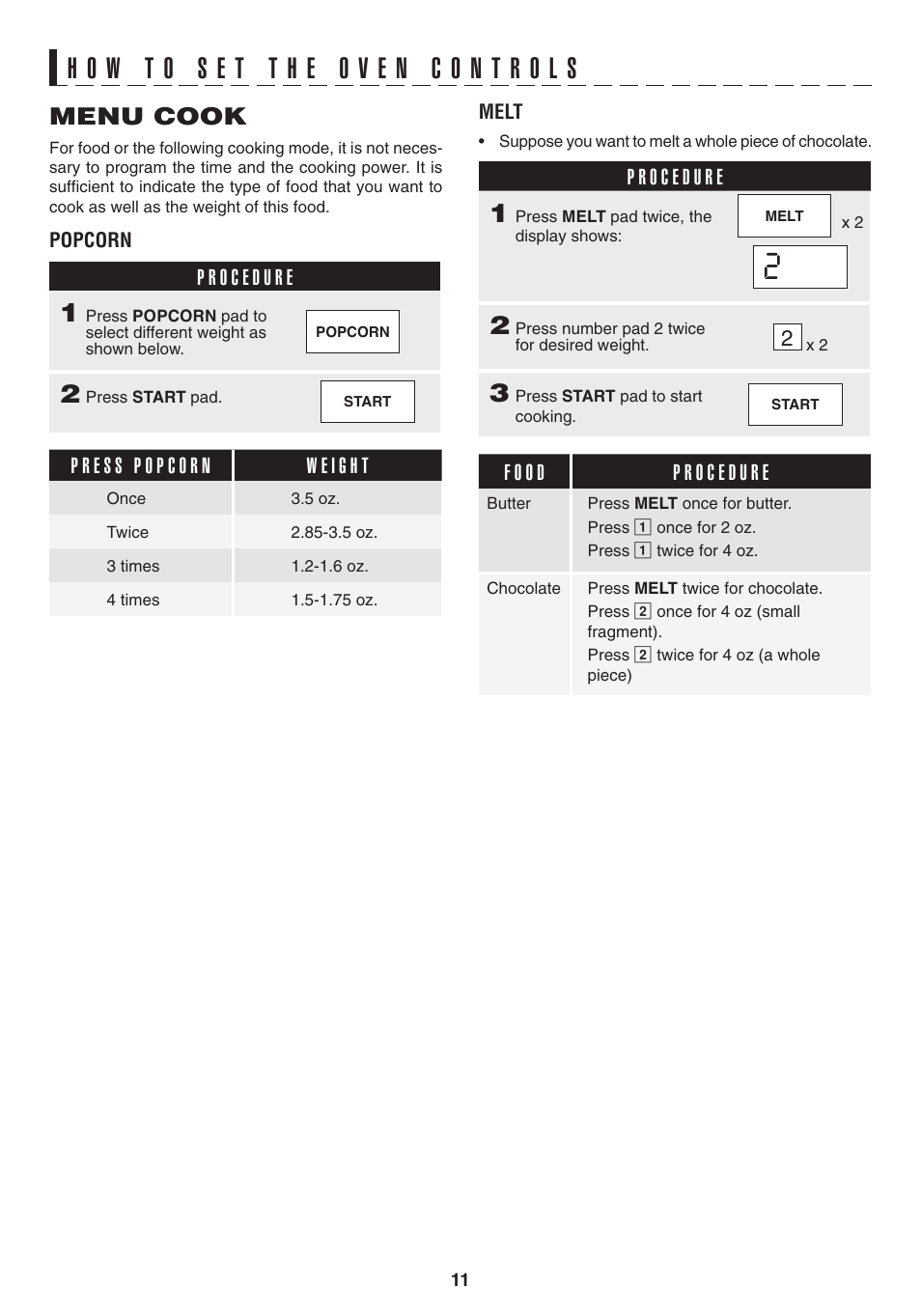 Menu cook | Sharp CAROUSEL R-403T User Manual | Page 11 / 16
