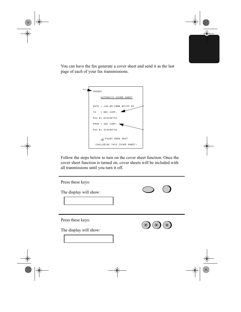 Cover sheet | Sharp UX-355L User Manual | Page 105 / 156