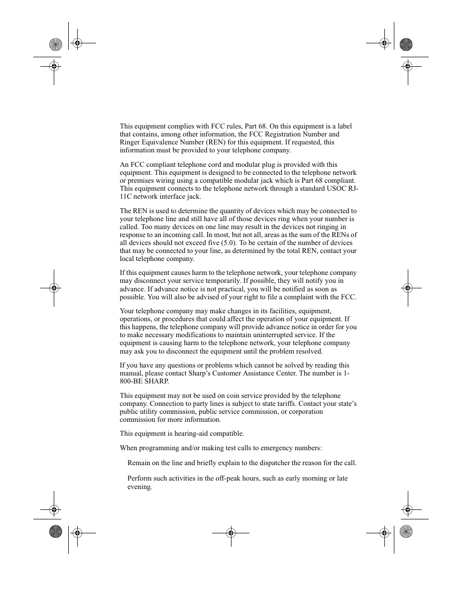 Fcc regulatory information | Sharp UX-355L User Manual | Page 144 / 156