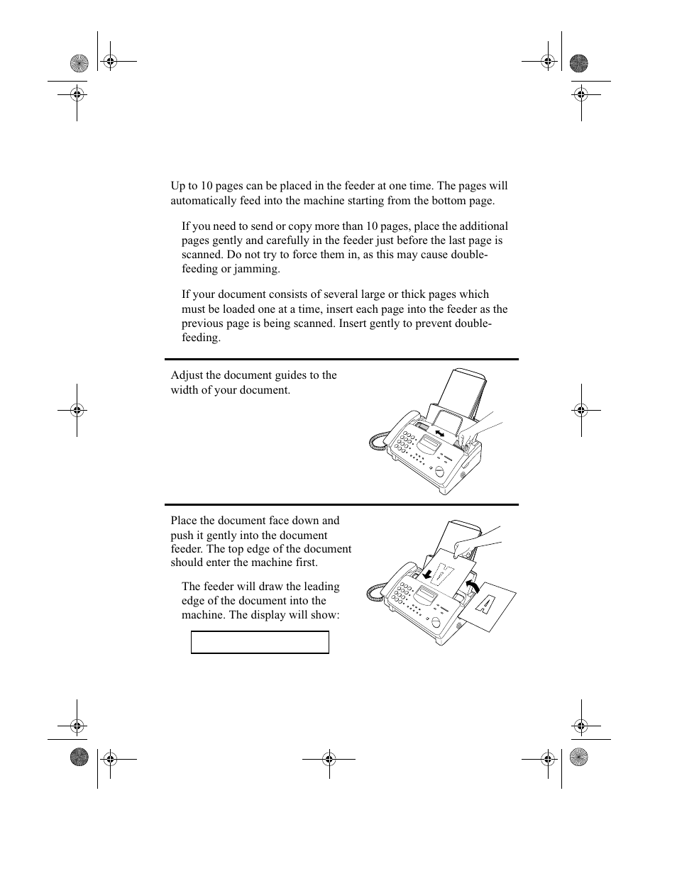 Loading the document | Sharp UX-355L User Manual | Page 54 / 156