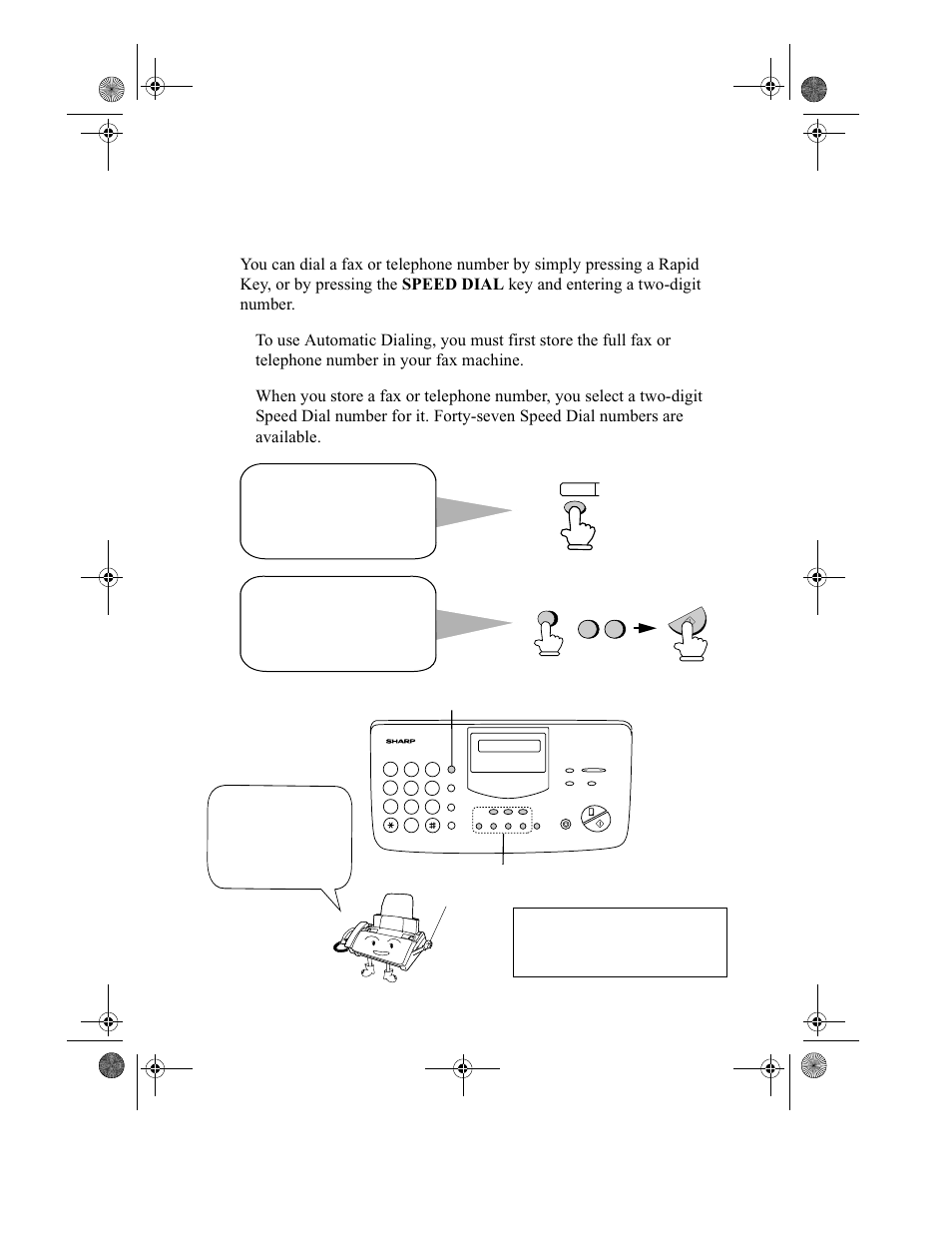 Sending a fax by automatic dialing | Sharp UX-355L User Manual | Page 62 / 156