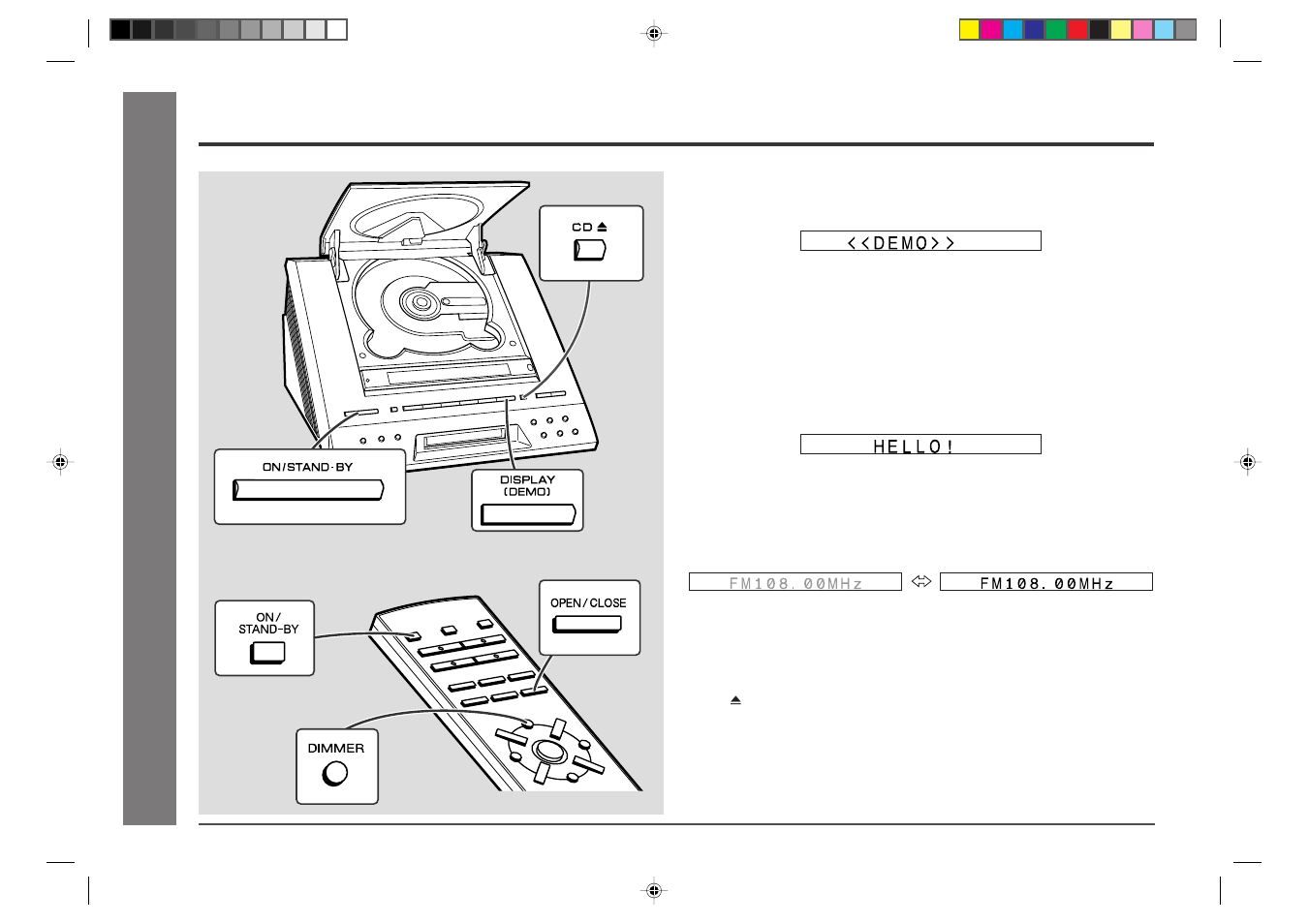 Basic operation, General control, Demonstration mode | Opening and closing the cd compartment | Sharp MD-E9000H User Manual | Page 12 / 52