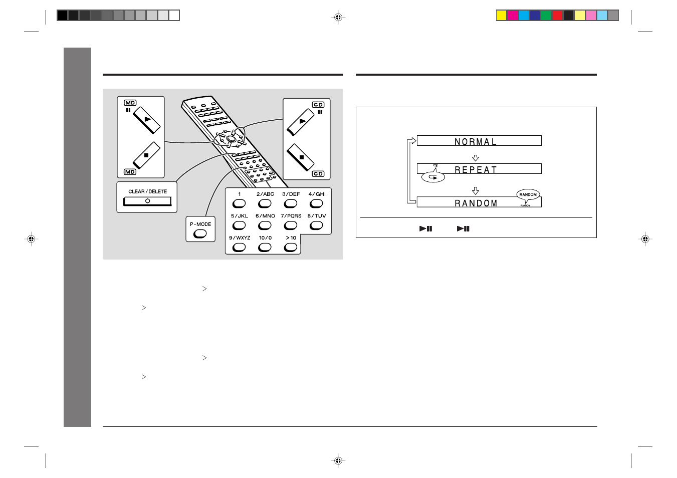 Advanced cd/md playback, Direct play, Repeat or random play | Sharp MD-E9000H User Manual | Page 20 / 52