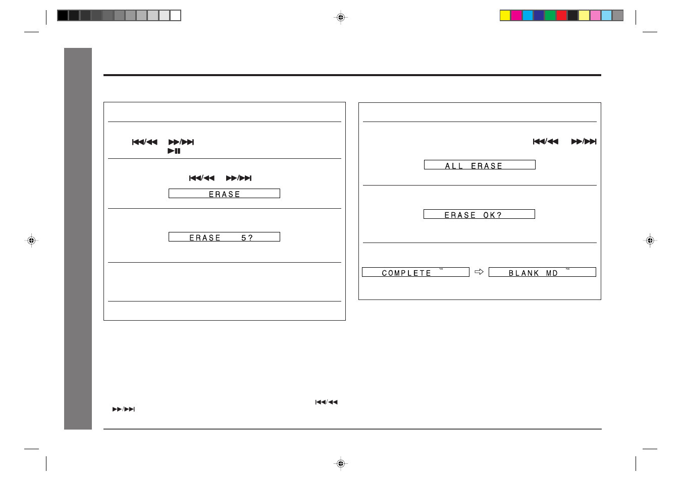 Md editing, Editing a recorded minidisc (continued) | Sharp MD-E9000H User Manual | Page 40 / 52