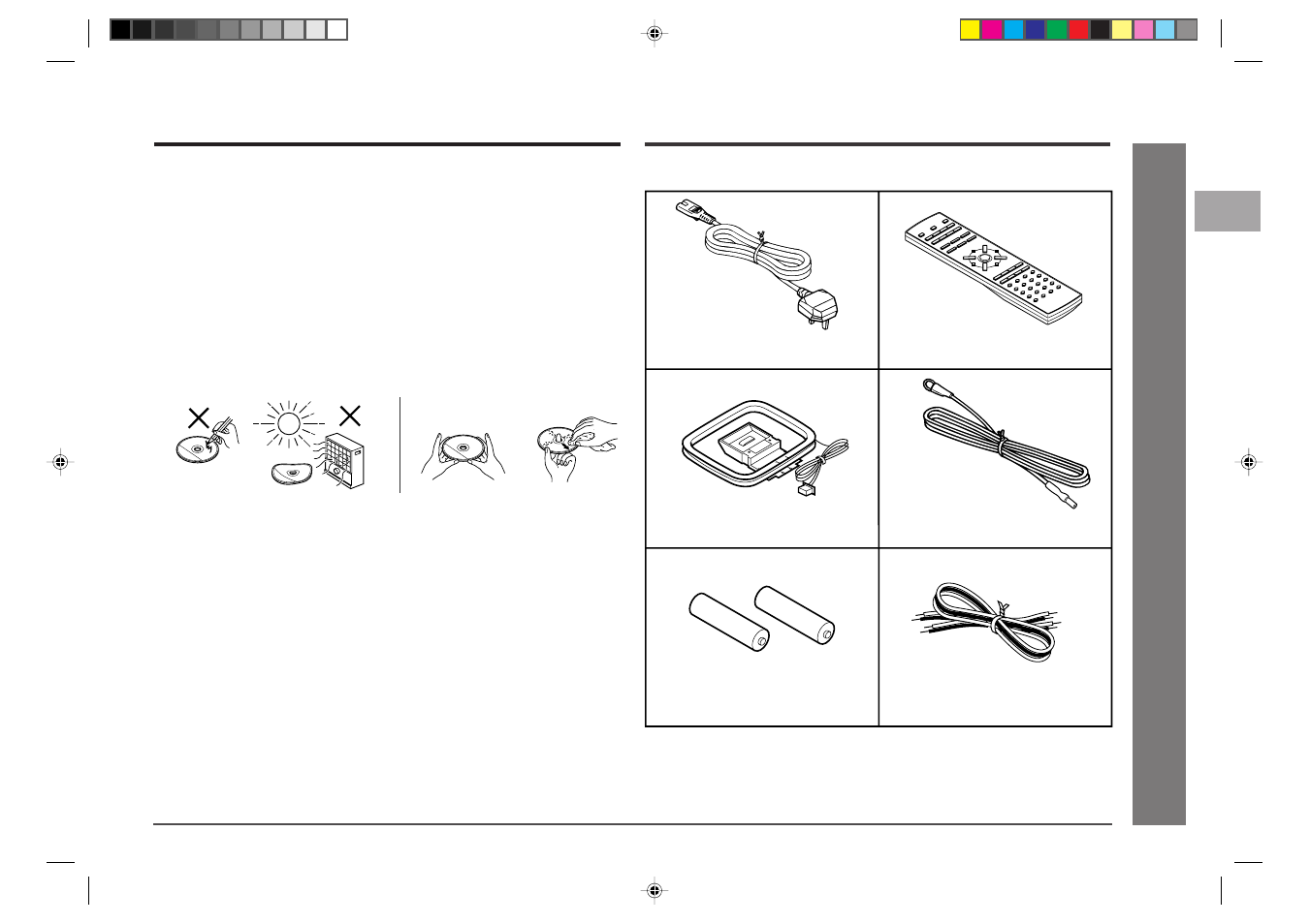 General information, Accessories, Precautions (continued) | Care of compact discs | Sharp MD-E9000H User Manual | Page 5 / 52