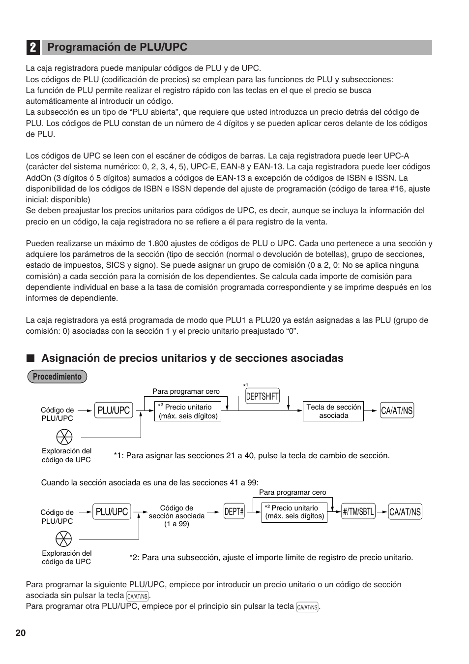 Programación de plu/upc, 2 programación de plu/upc, Od s | Sharp Electronic Cash Register XE-A402 User Manual | Page 100 / 124