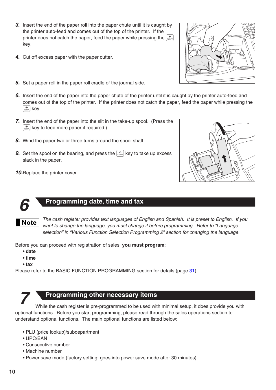 Sharp Electronic Cash Register XE-A402 User Manual | Page 12 / 124