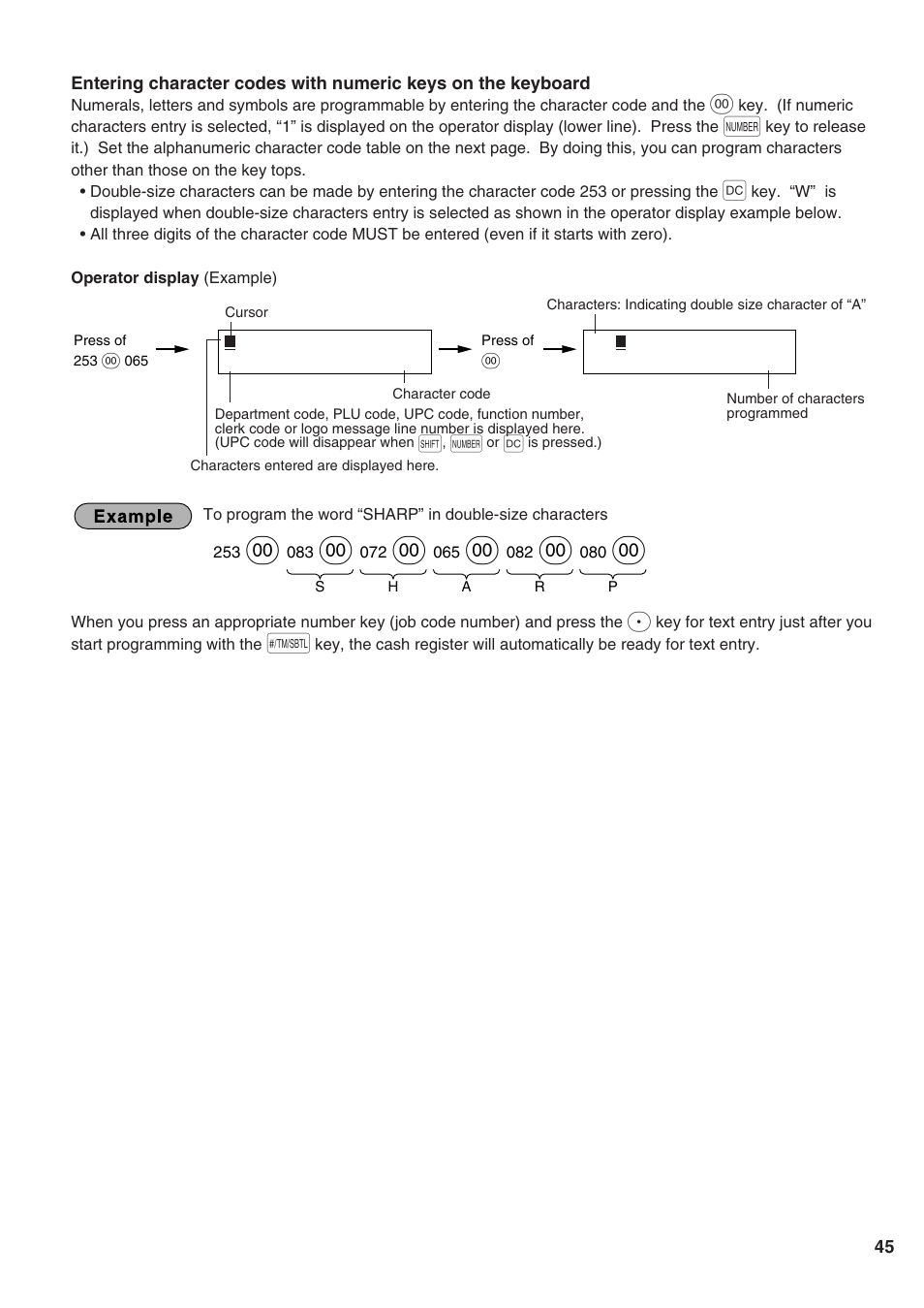 Sharp Electronic Cash Register XE-A402 User Manual | Page 47 / 124