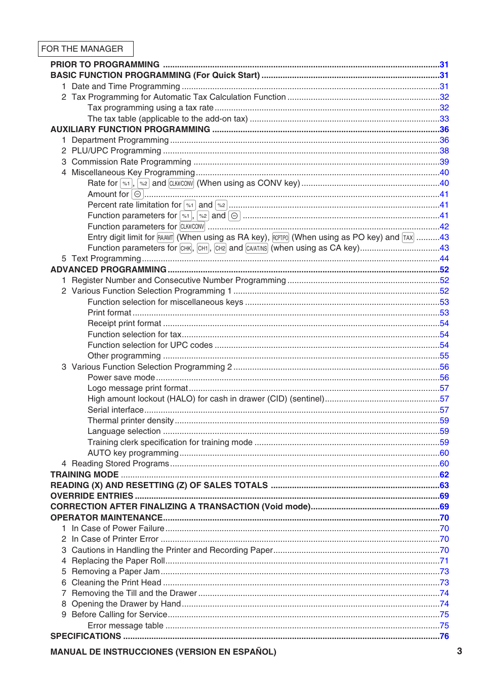 Sharp Electronic Cash Register XE-A402 User Manual | Page 5 / 124