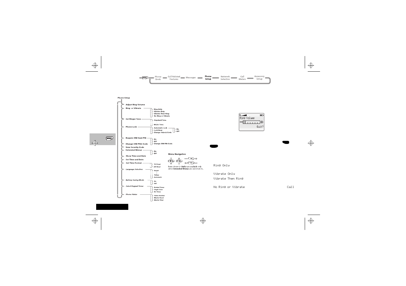 Phone setup menu | Motorola StarTac85 User Manual | Page 52 / 76