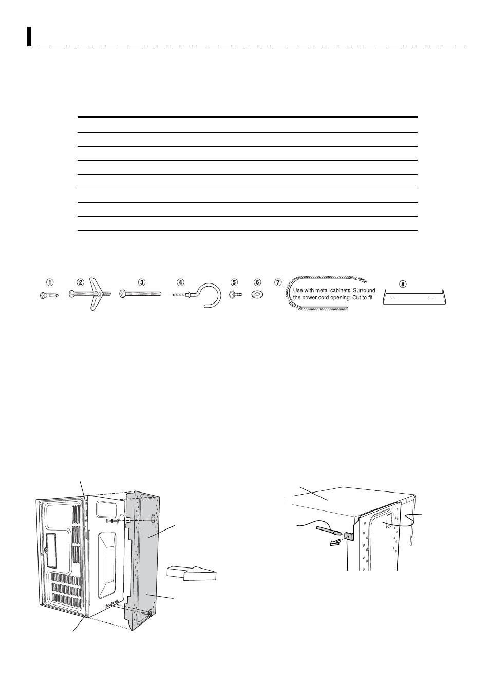 6 preparation of the oven, 5 installation hardware | Sharp R-1200m User Manual | Page 8 / 32