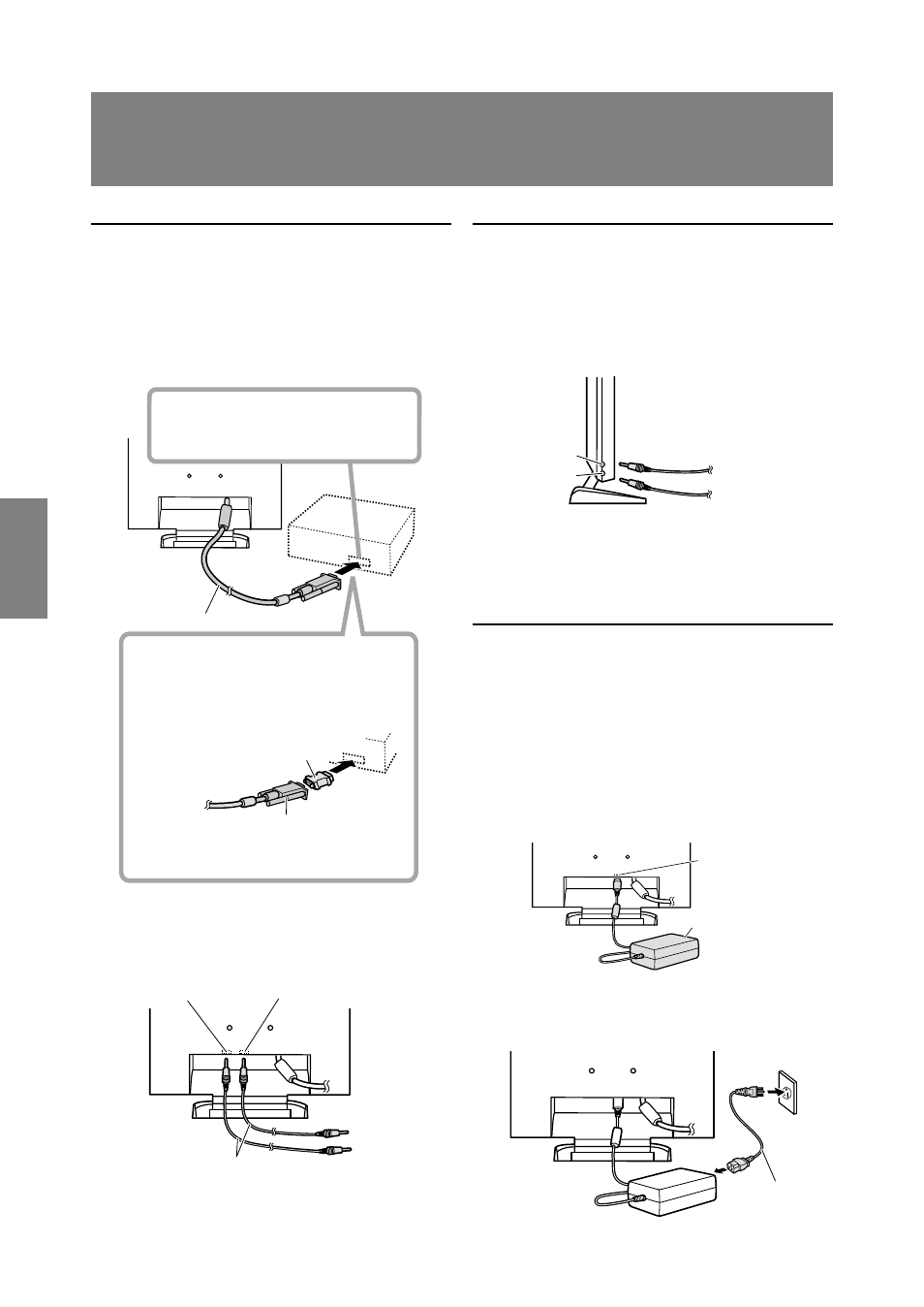 Collegamento del monitor ad un computer (pc ecc.), Collegamento del monitor ad un cuffie e microfono | Sharp LL-T15S1 User Manual | Page 78 / 113