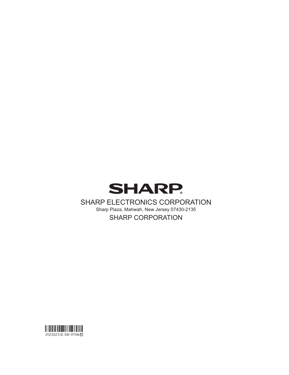 Sharp electronics corporation, Sharp corporation | Sharp LC-32DV22U User Manual | Page 62 / 62