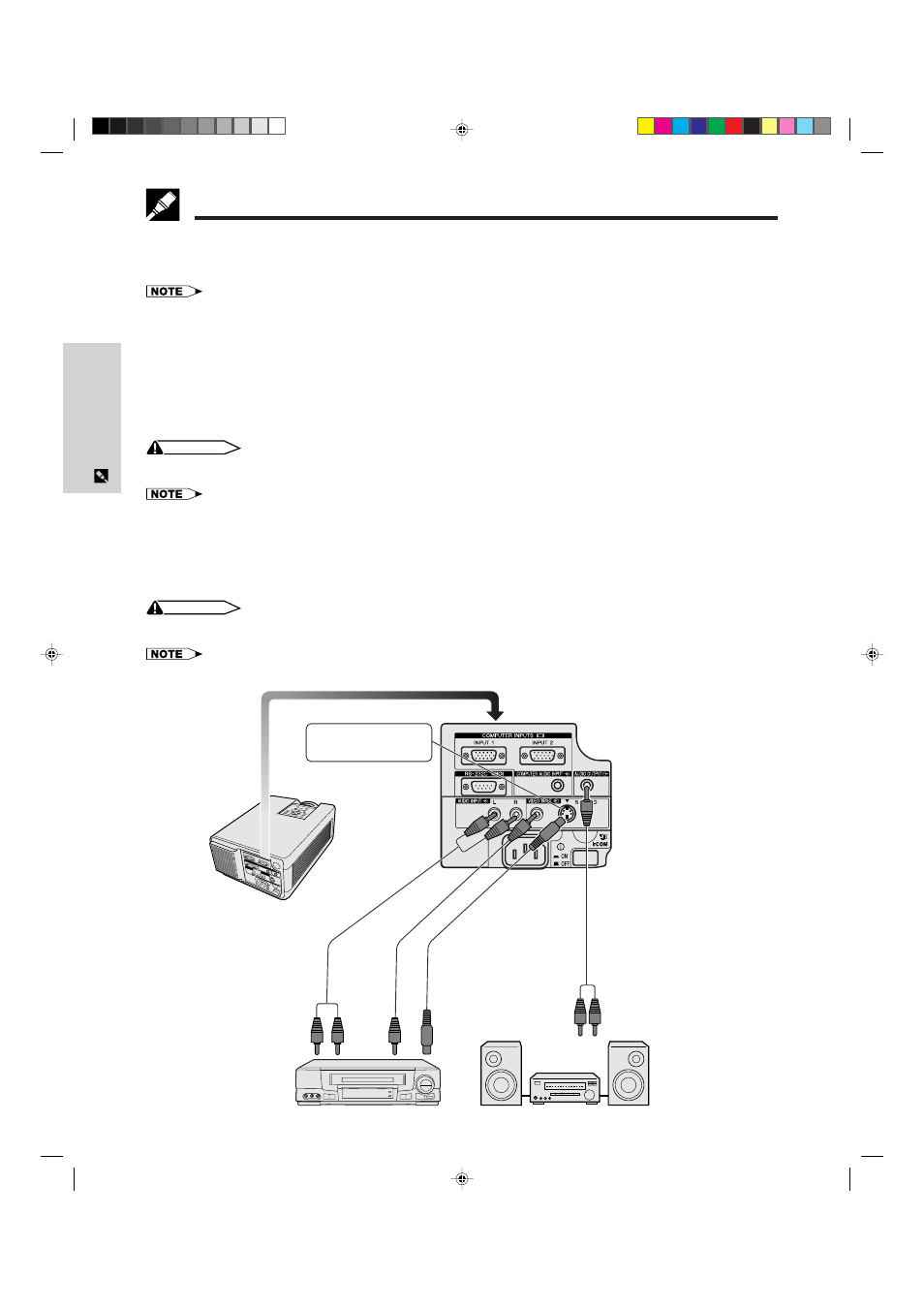 Plug and play” function, Using the remote mouse receiver and rs-232c port, Connecting the projector to video equipment | Sharp XG-NV5XU User Manual | Page 18 / 54