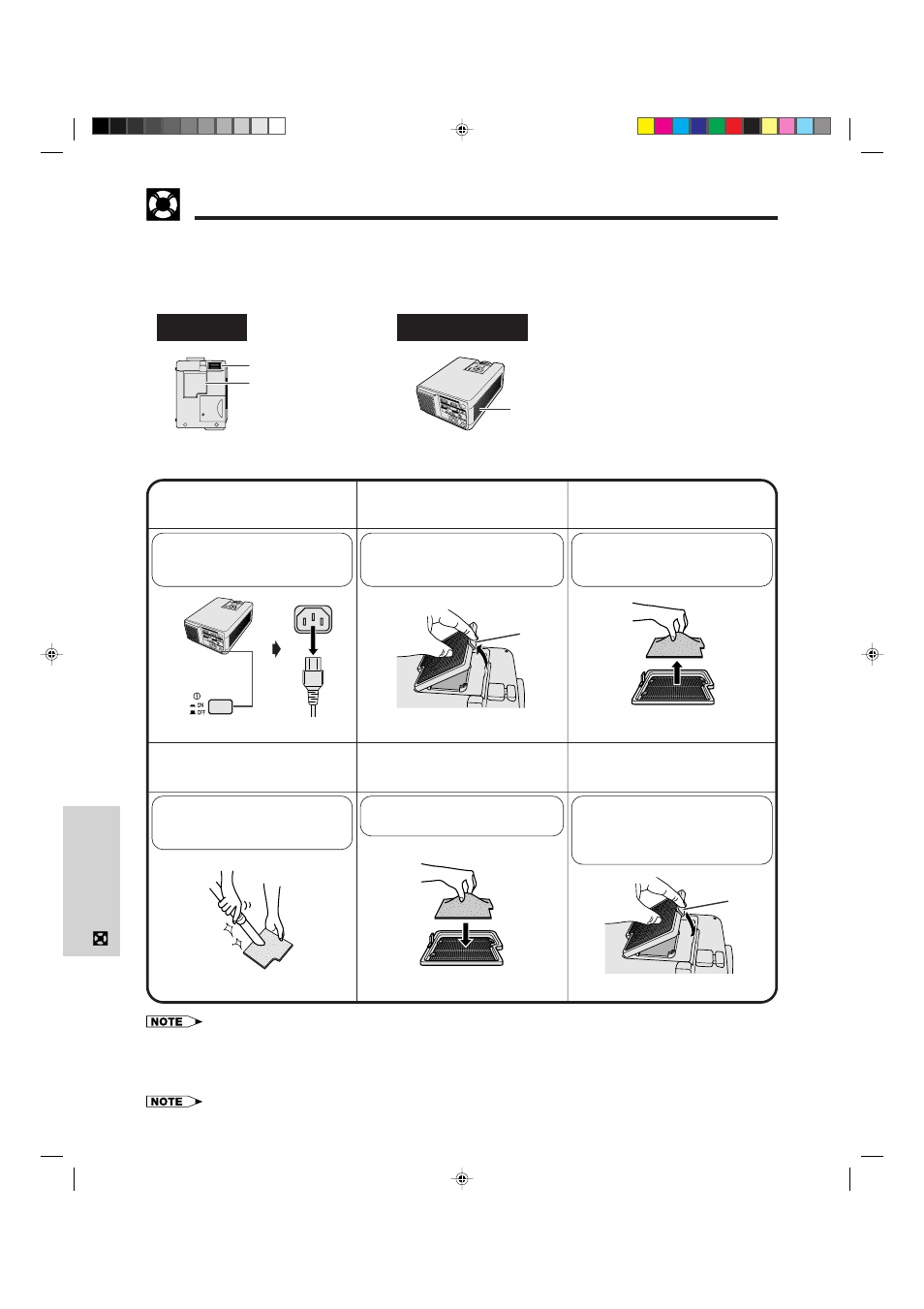 Air filter maintenance | Sharp XG-NV5XU User Manual | Page 38 / 54