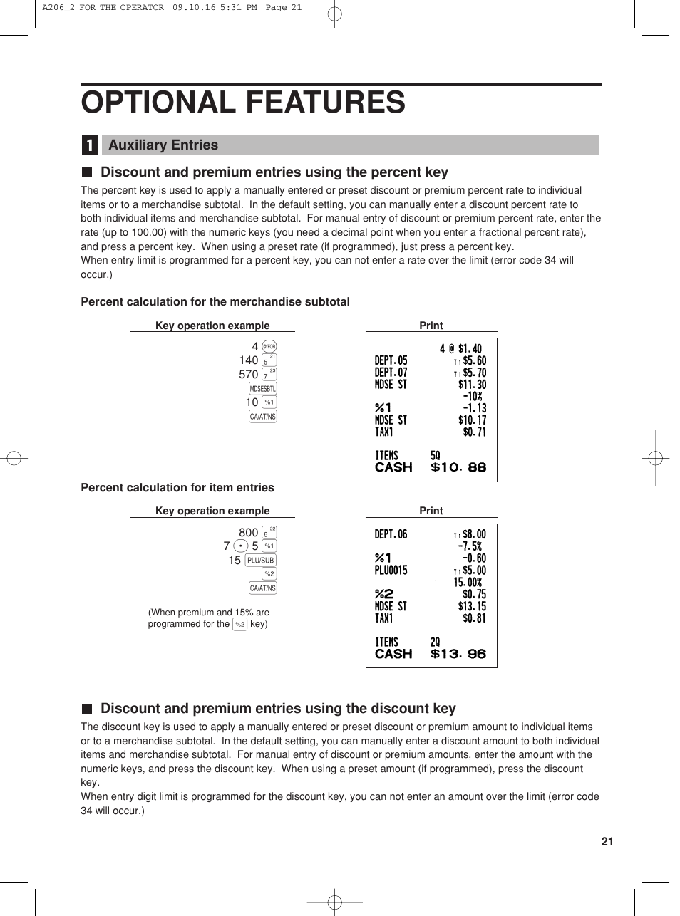 Optional features | Sharp TINSZ2600RCZZ User Manual | Page 23 / 116