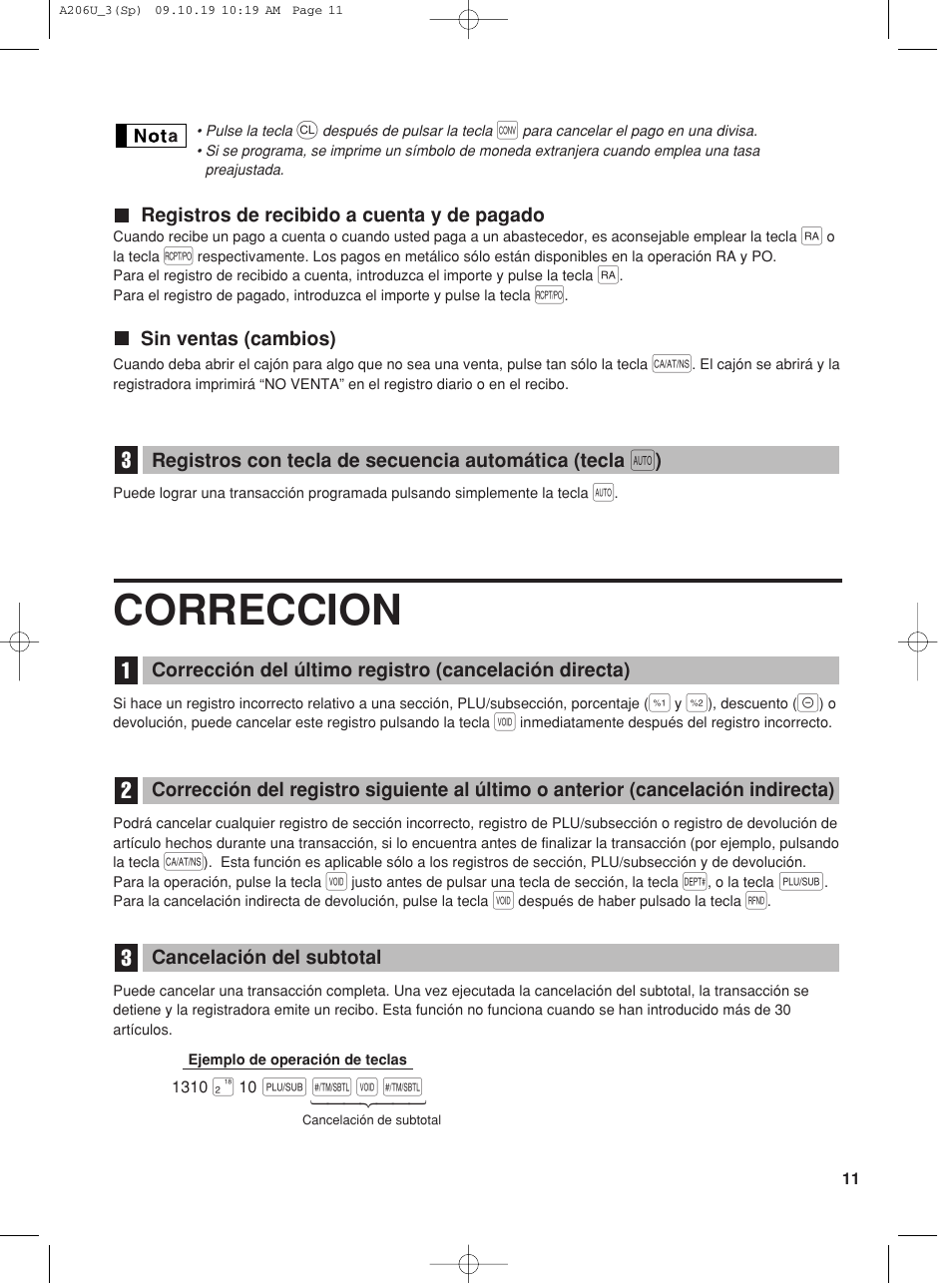 Correccion, P s v s | Sharp TINSZ2600RCZZ User Manual | Page 87 / 116