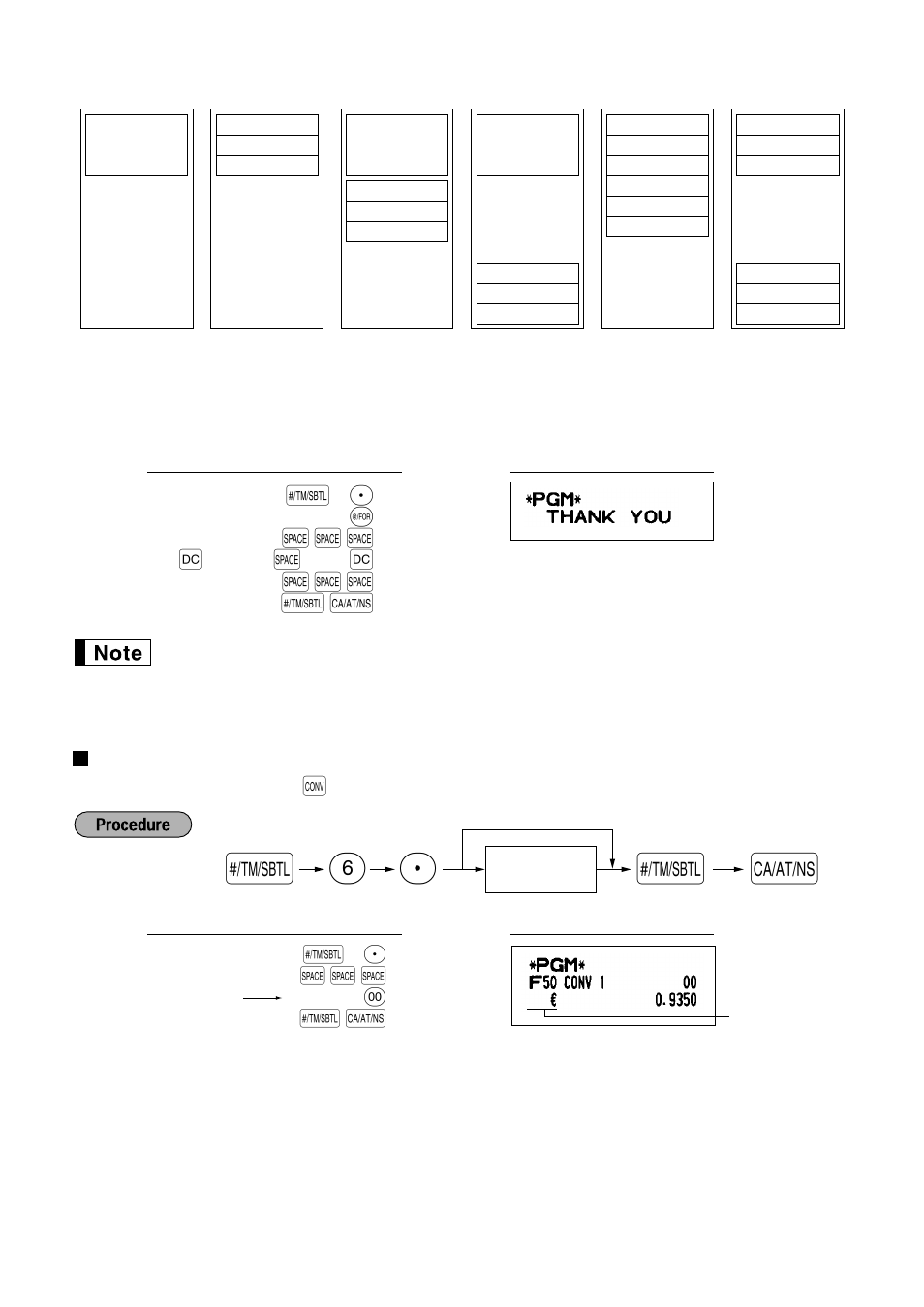 Foreign currency symbol, Sp 6, S s s w | Sharp XE-A401 User Manual | Page 47 / 113