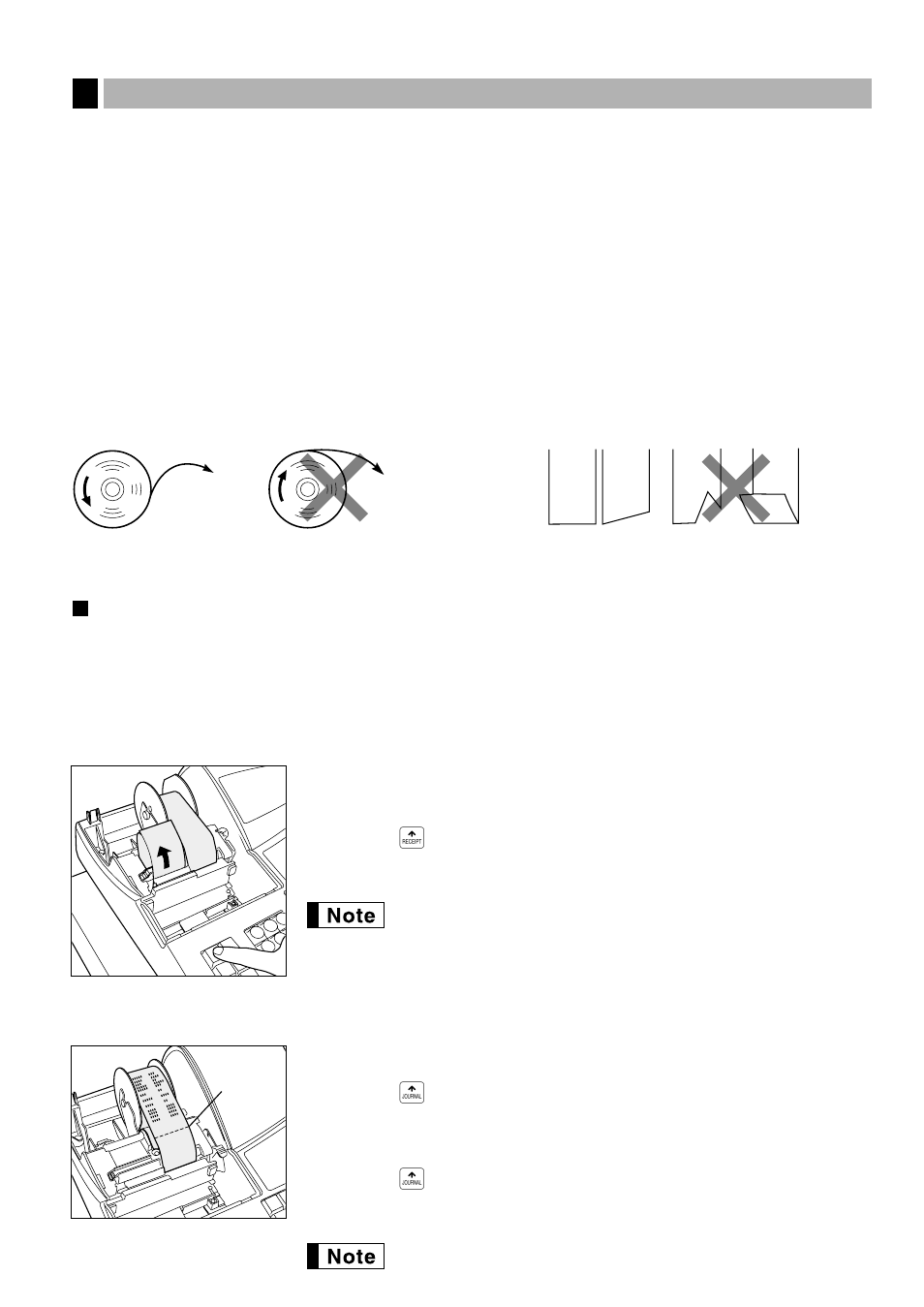 4 replacing the paper roll, Removing the paper roll, Replacing the paper roll | Sharp XE-A401 User Manual | Page 67 / 113
